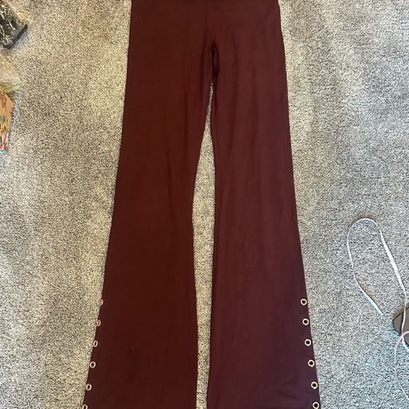 Extra Long Chocolate Flared Pants with Grommet Detail | S, Long EUC - Picture 7 of 11
